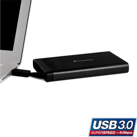 Gehäuse 2,5", USB 3.0, Fantec AluLink U3 schwarz Aluminium