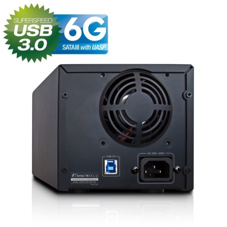 Gehäuse 2 x 3,5" FANTEC MR-35DU3-6G, 6G SATA HDD RAID USB3.0, schwarz