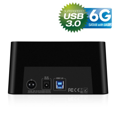 USB-3.0-zu-SATA-Docking-Station, FANTEC MR-U3-6G, 2,5" & 3,5" HDD, schwarz