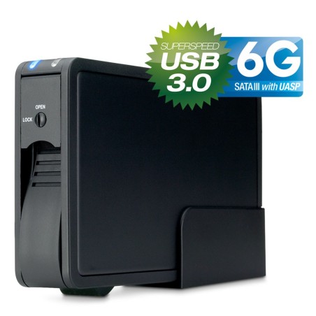 Gehäuse 3,5", USB 3.0, FANTEC ER-35U3-6G, SATA, mit Lüfter, schwarz