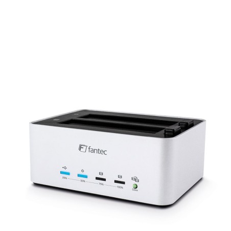 FANTEC AluDOCK 2X, HDD Klon & Docking Station mit USB 3.0 für 6,35cm (2,5") und 8,89cm (3,5") SATA Festplatten und SSDs