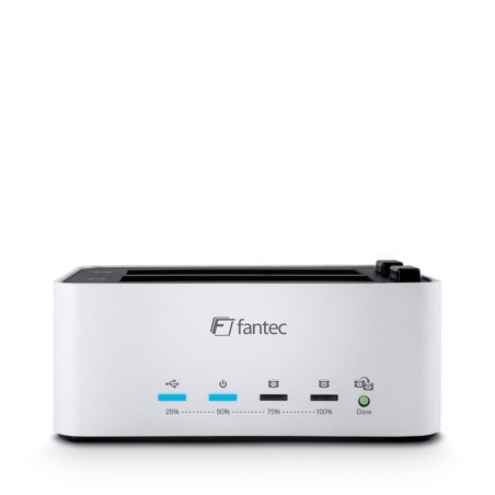 FANTEC AluDOCK 2X, HDD Klon & Docking Station mit USB 3.0 für 6,35cm (2,5") und 8,89cm (3,5") SATA Festplatten und SSDs