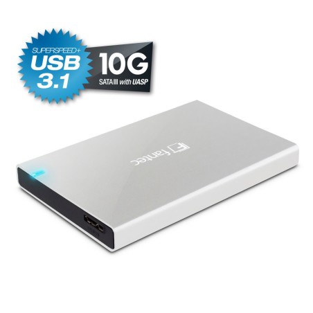 Externes 2.5" Festplattengehäuse, FANTEC ALU-25B31, USB 3.1, Aluminium, silber