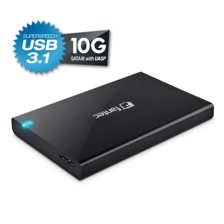 Externes 2.5" Festplattengehäuse, FANTEC ALU-25B31, USB 3.1, Aluminium, schwarz