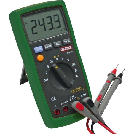 Profi Digital Multimeter, mit akustischem Durchgangsprüfer, Stoßschutz, Temperaturmessung