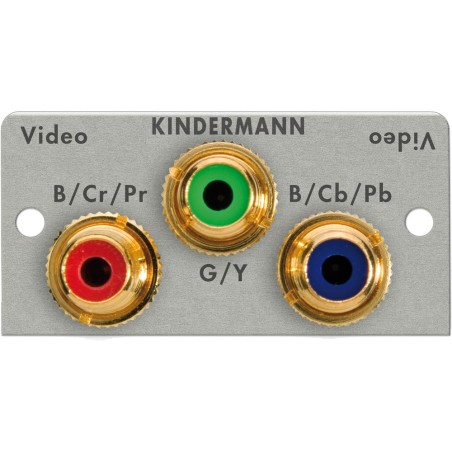 Komponenten Video (3x Cinch) Blende KINDERMANN 7444-406, 50x50mm, Lötanschluss