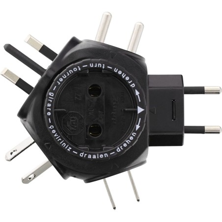 Kopp Weltreise-Stecker-Adapter TRAVEL-STAR, schwarz