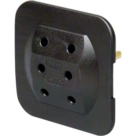 Kopp Euro 3-fach-Adapter, extra flach, schwarz