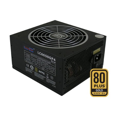 Netzteil ATX LC-Power LC6650GP4 V2.4 - GP4-Serie, black, 140mm, 650W, 80 PLUS GOLD