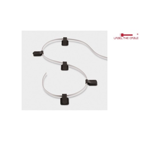 Label-The-Cable Wall, LTC PRO 3110, selbstklebende Klett-Kabelhalter, 50 Stk. schwarz