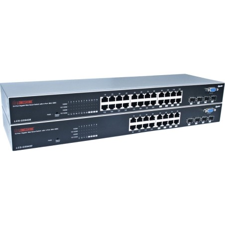 Longshine Gigabit Switch, 24-Port, LCS-GS9428-A, 19"-Version, Web Smart SNMP