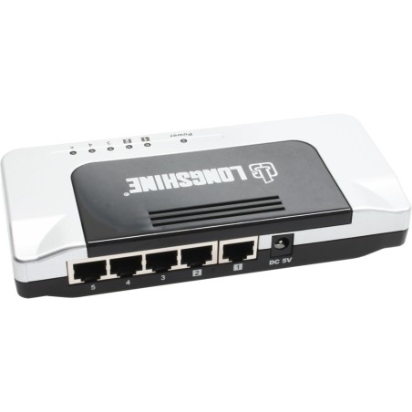 Longshine Switch 10/100Mbit 5 Port mit QoS 6 Loop Erkennung, LCS-FS6105-C