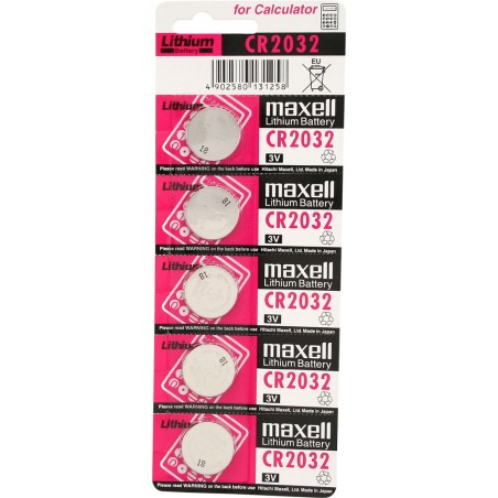 Maxell CR2032, Mainboardbatterie Knopfzelle Lithium 3V, 5er Blister