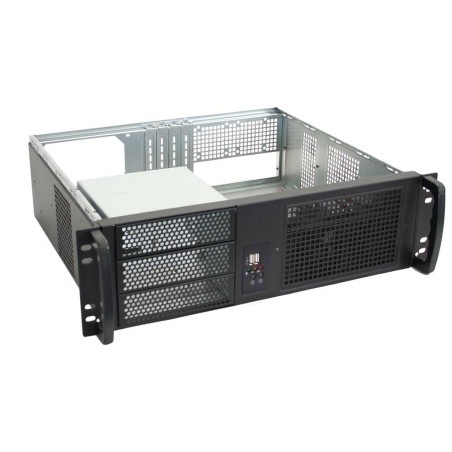 19" Industrie PC-Gehäuse 3HE IPC-C338, 38cm kurz, schwarz, ohne Netzteil