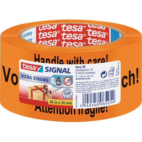 tesa Signalwarnklebeband ultra strong, 66m x 50mm, orange