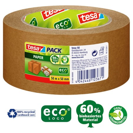 tesa pack paper ecoLogo, 50m x 50mm