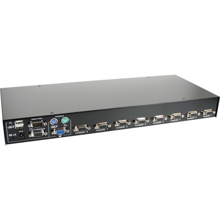 KVM Commutateur, InLine®, 8 x, 19" 1HE, USB ou PS/2, avec OSD