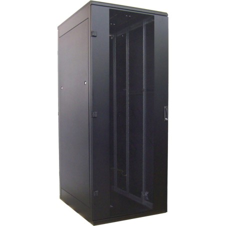 19" Netzwerkschrank 37HE, zerlegbar, Triton RZA-37-A89-BAX-A1, 800x900, Glastür, schwarz