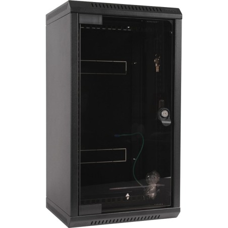 10"/19" Wandschrank Hybrid, mit Sichttür, Triton RKA-10-AS3-BAX-X1, Tiefe 260mm, schwarz