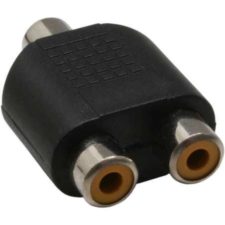 Adaptateur audio, InLine®, 1x connecteur Cinch femelle à 2x connecteur Cinch femelle