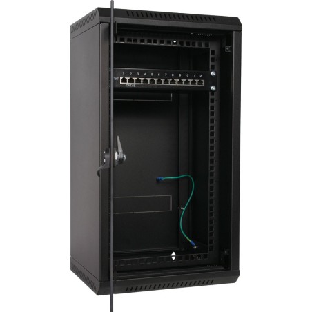 10"/19" Wandschrank Hybrid, mit Sichttür, Triton RKA-10-AS3-BAX-X1, Tiefe 260mm, schwarz