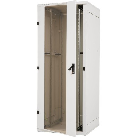 19" Netzwerkschrank 27HE, zerlegbar,Triton RZA-27-A81-CAX-A1, 800x1000, Glastür, lichtgrau