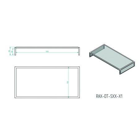 Gangeinhausung für Verteiler, Triton RAC-DT-S02-X1, 800x100, Gangbreite 1200mm, lichtgrau