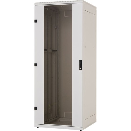 19"-Netzwerkschrank 27HE, zerlegbar, Triton RZA-27-A88-CAX-A1, 800x800, Frontglastür (Linksans.), lichtgrau