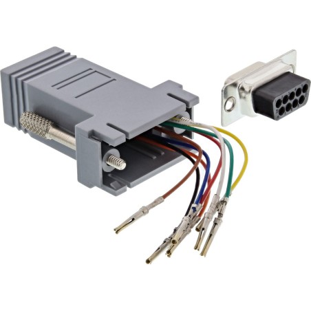 Adaptateur, InLine®, 9 broches Sub D fem. à RJ45 Bu