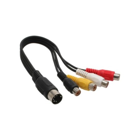 InLine® DIN câble adaptateur 5 broches DIN prise sur 4x connecteur Cinch femelle, 0,2m