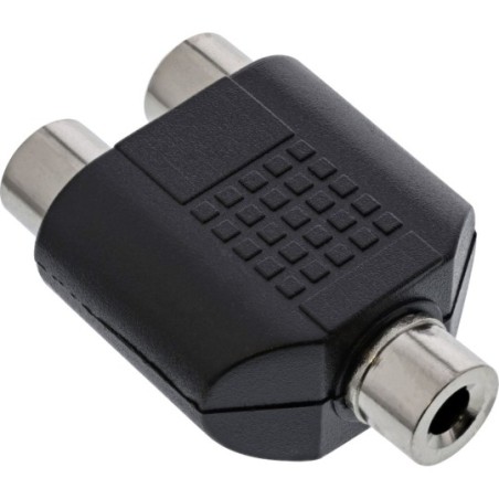 Adaptateur audio, InLine®, 3,5mm jack femelle Mono à 2x connecteur Cinch femelle