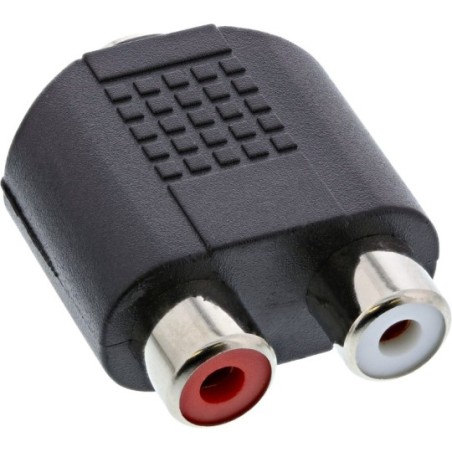 Adaptateur audio, InLine®, 3,5mm jack femelle Stéréo à 2x connecteur Cinch femelle