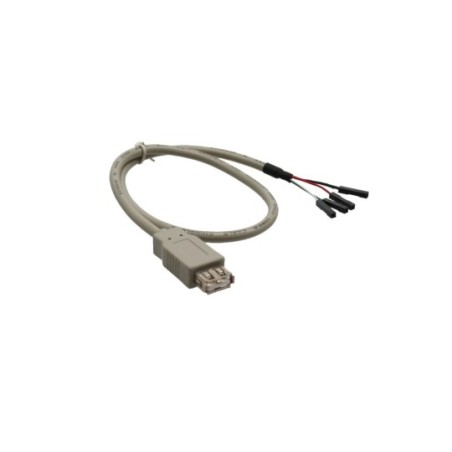 Câble adaptateur USB 2.0, InLine®, prise femelle A sur connecteur IDC, 0,4m