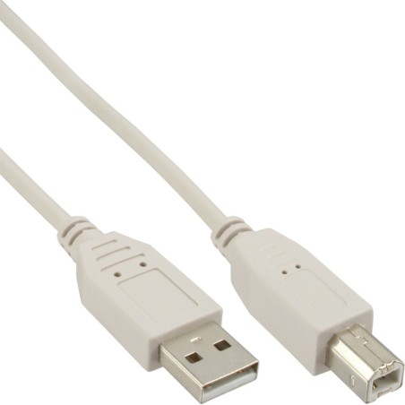 Câble USB 2.0, InLine®, A à B, beige, 1,8m