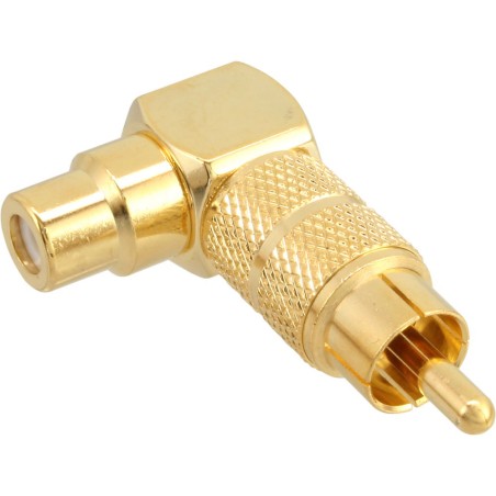 Adaptateur audio, InLine®, Cinch mâle/fem., 90°, doré