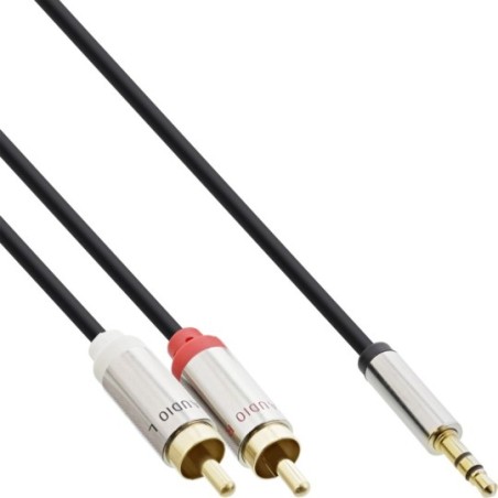 InLine® Slim Audio Kabel Klinke 3,5mm ST an 2x Cinch ST, 5m