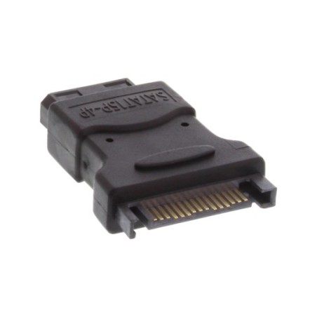 Adaptateur d'électricité SATA, InLine®, 1x 5,25" prise à 15pin SATA prise femelle