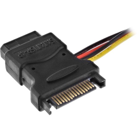 Câble adaptateur d'électricité SATA, InLine®, SATA prise femelle à 3x 5,25" mâle, 15cm