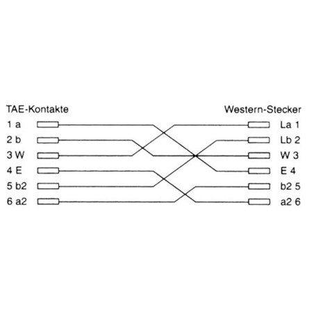 Câble de raccordement TAE-N, InLine®, 6 broches. affectation complète, 6m