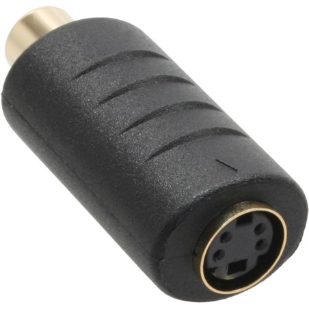 Adaptateur S-VHS, InLine®, connecteur Cinch femelle à 4 broches Mini Din prise femelle, connecteurs dorés