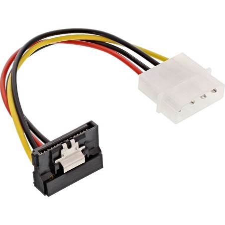 Câble adaptateur d'électricité SATA, InLine®, 1x 5,25" fem. à 15pin SATA mâle, plié vers bas