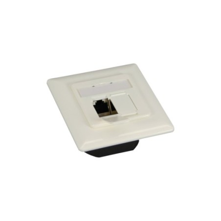 Cat.6 prise de raccordement, 2x RJ45 prise femelle, RAL9010 blanc, horizontal